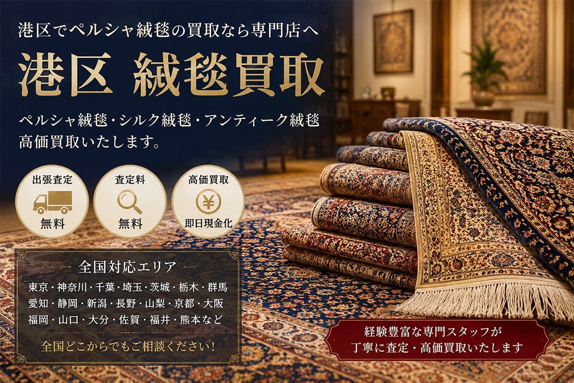港区でペルシャ絨毯買取を行う専門店の高級ペルシャ絨毯とシルク絨毯のイメージ