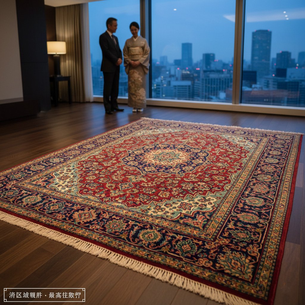 港区でのペルシャ絨毯買取査定イメージ - 高価買取専門店港区城絨毯